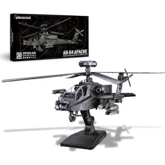 piececool 3D Mozaīka metāla lidmašīnas modelis AH-64 Helikopters Apache, 3D metāla puzle 340 Nerūsējošais tērauds, Pilnmetāls, 1:1 restaurācija, dzimšanas dienas dāvana, modeļu komplekts pieaugušajiem, 145 gabaliņi