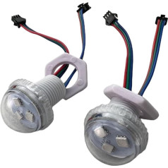 30 mm DC12 V WS2811 UCS1903 adressierbares RGB-Vollfarb-Vergnügungspark-LED-Pixel 0,72 W (3 Stück 5050 SMD-LED) IP67 transparente Abdeckung (20 Stück)