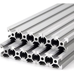 2020 Aluminum Extrusion 1220mm Silver (10pcs/pack) V-Slot Aluminium Profile European Standard Anodized Linear Rail for 3D Printer, CNC and Laser Engraving Machine