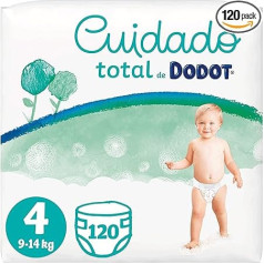 Dodot Baby Total Care autiņbiksītes 4. izmērs (9-14kg) 120 autiņbiksītes Soft Dodot ādas aizsardzība ar augu izcelsmes sastāvdaļām