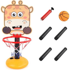 Kids Basketball Hoop Height Adjustable 0.5m - 1.2m Mini Basketball Goal Toy with Ball and Pump for Boys Girls Toddlers 3+ Years