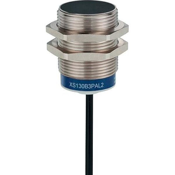 40 mm Anique Sensors XS530 BSDAL2 XS5 induktīvais sensors, M30, 43 mm, 10 mm misiņa zobrata starplikas, 12 Vdc - 24 Vdc, 2 M kabeļa garums