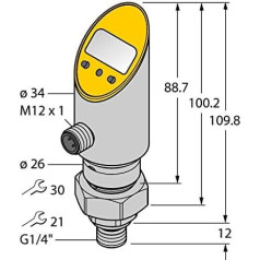 6832843-PS025V-504-LI2UPN8X-H1141,Drucksensor (verdrehbar) pnp/npn