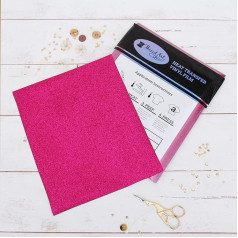 Threadart Hot Pink 10 x 12 collu gliteru siltuma pārneses vinila loksnes | 12 lapu komplekts | Glitter Colours | Saderīgs ar Cricut Silhouette un Cameo | HTV