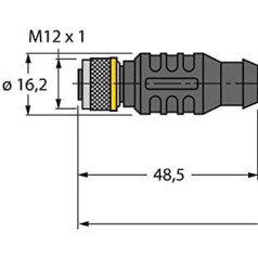 Turck 6627320-RKC4.4T-P7X2-2-RSC4.4T/TEL,Aktuator-/Sensorleit./PVC Verbindungsleit.