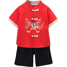 GUSUTZX Kleinkind Kinder Jungen Chinesischen Tang Stil Verdickte Neujahr Top Hosen Kleidung Outfit Babykleidung Set Baby Kleinkinder Jungen Kleidung