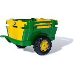 Rolly Toys RollyFarm Piekabe John Deere, 122103, viena tilta piekabe, traktora piekabe ar aizmugures durvīm, 2,5 - 10 gadu vecumam