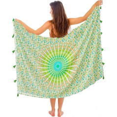 Mandala Life Art Blue Sieviešu Sarong, Pareo, Bikini Cover Up, pludmales dvieļi, Wrap svārki, Gobelēns, Wrap šalli, kakla lakats, augstas kvalitātes Rayon, mīksts un viegls