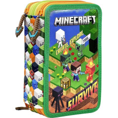 Clondo Penālis ar trīskāršu pildījumu 44 Skolas piederumi 3 Zip 20cm, Minecraft, Penālis