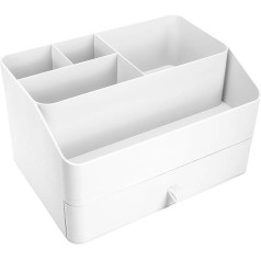 Belle Vous White Make Up Organiser - tualetes galdiņa organizators ar atvilktni ādas kopšanai, rotaslietām, nagu lakai, lūpu krāsai, otu uzglabāšanai un citiem - izlietnes, guļamistabas un vannas istabas organizators