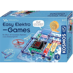 KOSMOS 620998 Easy Elektro spēles, rotaļīga mācīšanās par elektrisko ķēdi, programmējot mini spēles, eksperimentu kaste elektrotehnikai, bērniem no 8 līdz 12 gadiem