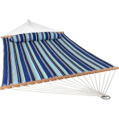 Sunnydaze Outdoor hammock made of quilted fabric, hammock for 2 people, outdoor and indoor with spreader bars, can hold up to 204.1 kg, Catalina Beach