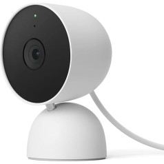 Google Nest Cam ar vadu mājas drošības kameru - balta, 5,69 x 6,4 x 9,84 cm, 393 grami