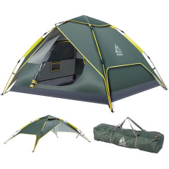 HEWOLF Pop Up Tent 2-3 Person Camping Tents Automatic Instant Tent Dome Tent Lightweight Second Tent Instant Set Up Double Layer Family Tent