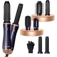 6 in 1 Airstyler Hair Styler - Hot Air Brush Set, Negative Ion Hair Dryer with Hair Dryer, Air Curling Iron, Round Brush Hairdryer, Straightening Brush, Styling Brushes, Air Styler Thermal Brush Hair