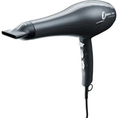 ALISEO Carbonic 1900W Hotel Hair Dryer - profesionāls matu žāvētājs ar jonu tehnoloģiju, 3 temperatūras un 2 ventilatora līmeņiem, aukstā gaisa pogu, oglekļa izskatu un spirālveida kabeli