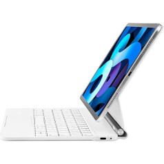 Synchro tastatūras futrālis iPad Pro 11 collu (4./3./2./1. paaudzes) 2022, iPad Air 10.9, 5. un 4. paaudzes, vācu QWERTZ Magic Keyboard Case with Backlit Magnetic (White)