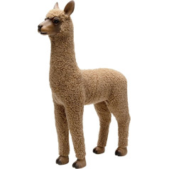 Kare Design Deko Figur Happy Alpaca, Braun, Deko Objekt, Alpaca Motiv, handbemalt, Unikat, 48x31x10 cm (H/B/T)