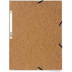 Exacompta 55524E Pack of 25 Premium Folders Made in Germany Made of Extra Strong Colorspan Cardboard with 3 Inner Flaps and 2 Elastic Bands DIN A4 Portfolio Folder for Office and School Tobacco Brown