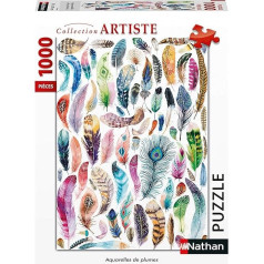 Nathan 4005556876402 1000 gabaliņu Aquarelles de Plumes Puzzle pieaugušajiem