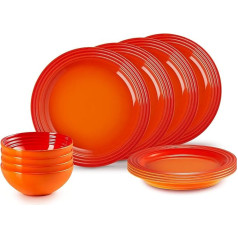 LE CREUSET 79351000907081 Trauku komplekts, keramikas trauki, krāsns sarkans