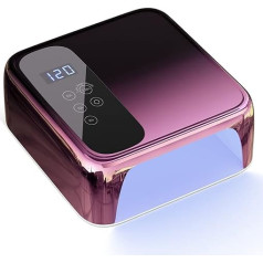 BETE Kabellose LED-Nagellampe, kabelloser Nageltrockner, tragbares Gel-UV-LED-Nagellampe mit 4 Timer-Einstellungssensor und LCD-Display, professionelle Nagellampe