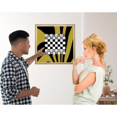 cubes.art Šaha spēle dāvanas šaha spēlētājiem Šaha sienas dekori - šaha spēle, šaha tāfele, magnētiskā siena, olīvzaļš