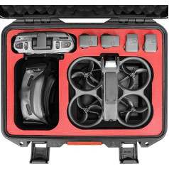 FPVtosky Avata 2 Koffer, wasserdichte Tragetasche für DJI Avata 2 Drohne/Fly More Combo, Passend für DJI Goggles 3, RC Motion 3 & DJI FPV Remote Controller 3 Zubehör[CASE ONLY]