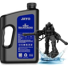 JAYO ūdens Wb mazgājamā ABS līdzīgā sveķu sveķu 3 kg, 3D printeru sveķu 405 nm UV standarta ātrā fotopolimēra sveķu sveķu LCD/DLP/SLA 3D printerim, augstas precizitātes, nav trausls, ar zemu smaku, melns 3000 g