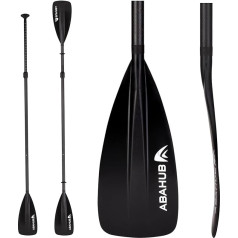 Abahub 4-Piece Carbon SUP Kayak Paddle, 2-in-1 Adjustable Stand Up Paddleboard Paddle, Lightweight Carbon Shaft Black/Blue/Green/Grey/Orange/Red Plastic Blade