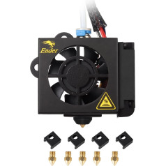 Creality Ender 5 Plus Full Hotend Kit, oriģinālais ekstrūdera MK8Hotend komplekts ar alumīnija sildīšanas bloku, 0,4 mm sprauslu, dubultajiem ventilatoriem un cauruli Ender 5 Plus/Ender 5 Pro/Ender 5 3D printeru daļām