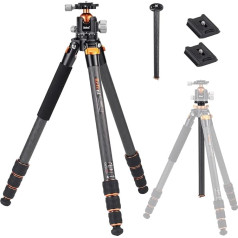 Oglekļa šķiedras statīvs, Refoni C247T Camera Tripod Monopod, 68 collu kompakts statīvs ar 360 grādu panorāmas lodveida galvu DSLR, videokamerām, fotoaparātiem līdz 20 kg