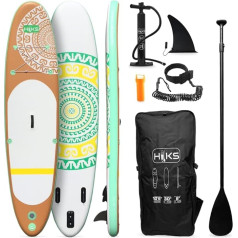 HIKS SUP Aufblasbares Stand Up Paddle Board Set inkl. Paddel, Pumpe, Rucksack und Leine, geeignet für alle Fähigkeiten, ideal für Anfänger, Paddelboard-Set