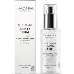 MÁDARA Organic Skincare Time Miracle Hydra Firm Hyaluronic Concentrate Jelly - 75 ml, ar multimolekulāro hialuronskābi, 100% dabiskas izcelsmes, vegāns, Ecocert sertificēts