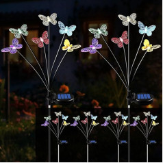 Ninonly Solarlampen für Außen Garten, 4 Stück 24 LED Schmetterling Garten Gartenlampen Draußen, Wasserdicht Solarleuchten Outdoor, Schwingende Gartendeko für Yard Rasen Draußen Weihnachten