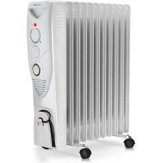 Pro Breeze 2500 W enerģiju taupošs eļļas radiators, elektriskais radiators ar 11 spārniem, iebūvētu taimeri, 3 siltuma līmeņiem, regulējamu termostatu un drošības izslēgšanas funkciju