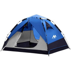 3-4 Person Waterproof Second Tent, Camping Tent, Dome Tent, Throw Tent with Quick-Up System, 2 Doors, Double-Walled Quick Assembly Tent, Festival Pop Up Tent for Camping, Travel, Beach, Hiking