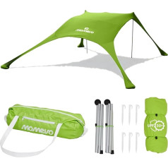 Beach Tent Sun Protection UPF50+ for Two to Four People with Sand Anchor and Pegs (Apple Green)