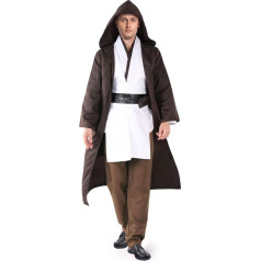 Jedi kostīms Pieaugušo bērnu Jedi filmu Cosplay viduslaiku apģērbs Halloween Tunika Hood Uniformas pilns komplekts