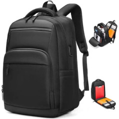 RONATELLI Smart-Rucksack, 17-Zoll-Laptop-Rucksack mit USB-Ladeanschluss, Reiserucksack, Handgepäckgröße, groß, Diebstahlschutz, für Büro, Arbeit, Uni, Schule, Flug, wasserdicht, für Männer, Frauen und