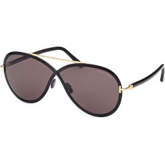 Tom Ford Rickie FT 1007 Sieviešu saulesbrilles Shiny Black/Grey 65/5/135, spīdīga melna/pelēka.