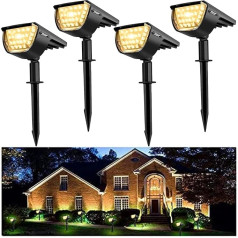 Jior Solar Light Garden 32 LED dārza apgaismojums Dārza apgaismojums Saules 3 spilgtuma līmeņi IP65 Ūdensizturīgs saules prožektors dārzam, kokiem, krūmiem, āra ainavai, dārza ceļam [A+++ enerģijas klase]