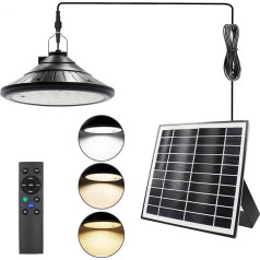 LED Solar Hängeleuchten mit Fernbedienung für Außen, Innen, LED Hängend Solarlampen 4500mAh Solarpanel 3 Farbe /4 Modi Solar Pendelleuchte dimmbar, IP66 wasserdicht Hängende Solarleuchte mit 5m Kabel