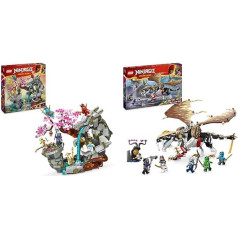 LEGO Ninjago pūķa akmens tempļa pūķa rotaļlieta ar 6 nindzju figūriņām un Ninjago Master Dragon Egalt Ninja komplekts ar pūķa rotaļlietu