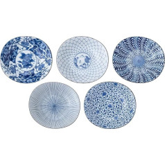 西海陶器(Saikaitoki) Saikai Pottery 31302 Oval Anti-Pot Indigo, Plastmasas, Geschenkbox, veidots Japānā, 8,7 x 7,9 Zoll (22 x 20 cm), 5 Stück