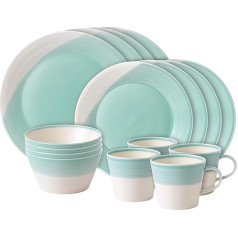 Royal Doulton 1815 40029951 Geschirr-Set, Porzellan, 16-teilig, Aqua