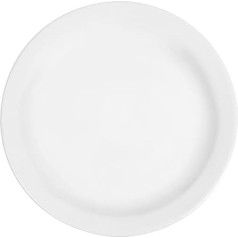 Olympia Whiteware Teller mit schmalem Rand, 202 mm/8 Zoll (12 gab. iepakojumā), austais porcelāns - Backofen-, Mikrowellen-, Spülmaschinen- und Gefrierschrankfest - BS4034 zertifiziert, CB488