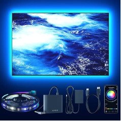 BDFFLY TV LED fona apgaismojuma komplekts sinhronizācijai ar HDMI lodziņu, 16,4 ft TV LED apgaismojums 55-85 collu, 1080P@60Hz RGB LED Strip Lights, APP vadība, sinhronizācijas tīrās krāsas maiņas LED apgaismojums, kas sinhronizējas ar TV, datoru