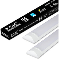 VTAC 40 W LED griestu lampas lampas caurule 120 cm, 4800 LM, balta, 6400 K, 120° staru leņķis, vannas istabai, viesistabai, virtuvei, garāžai, noliktavai, darbnīcai, 2 gab. komplektā