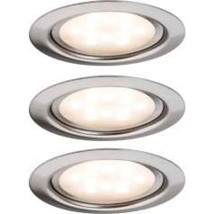 Paulmann 93553 LED lampas Micro Line 3er-Set 3x4,5W 65mm Eisen gebürstet 93553 Spot Einbaustrahler Einbauleuchte